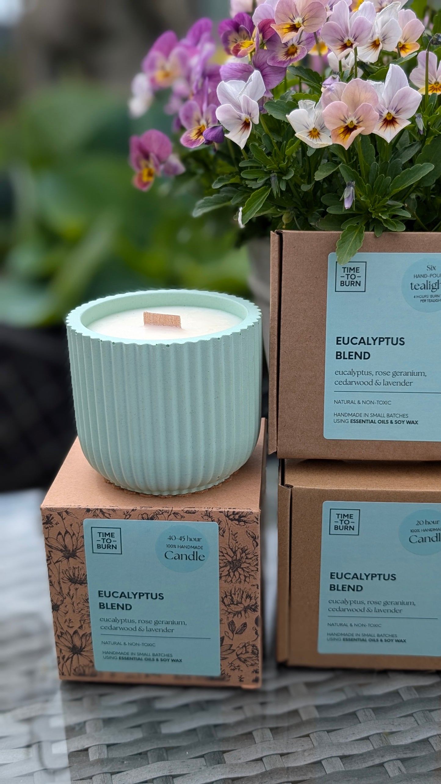 Eucalyptus, Rose Geranium, Lavender & Cedarwood Candles