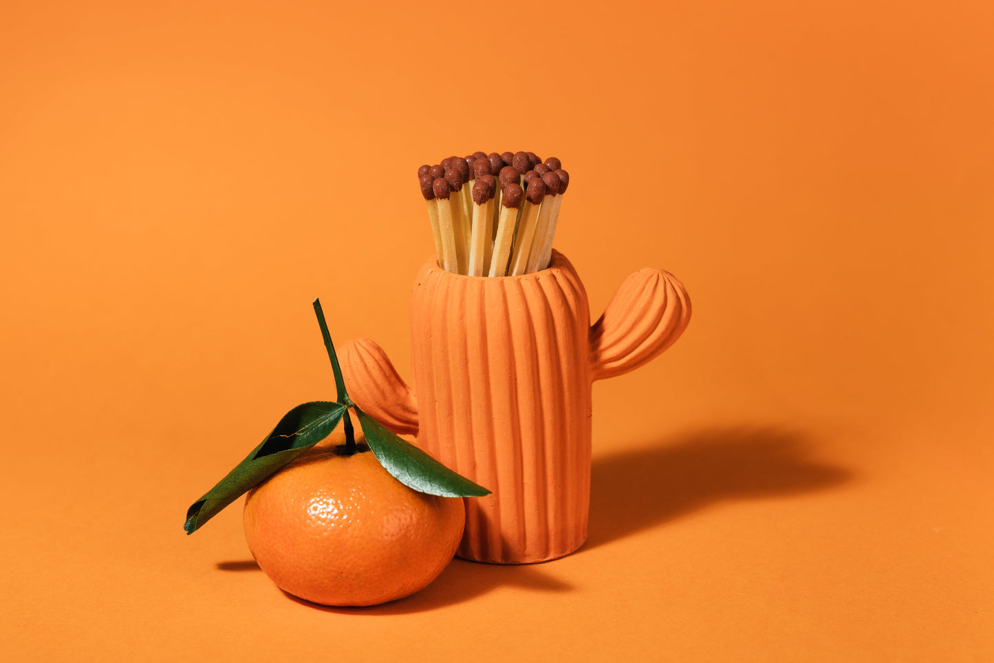 Clive the Orange Cactus Match Pot - Matches
