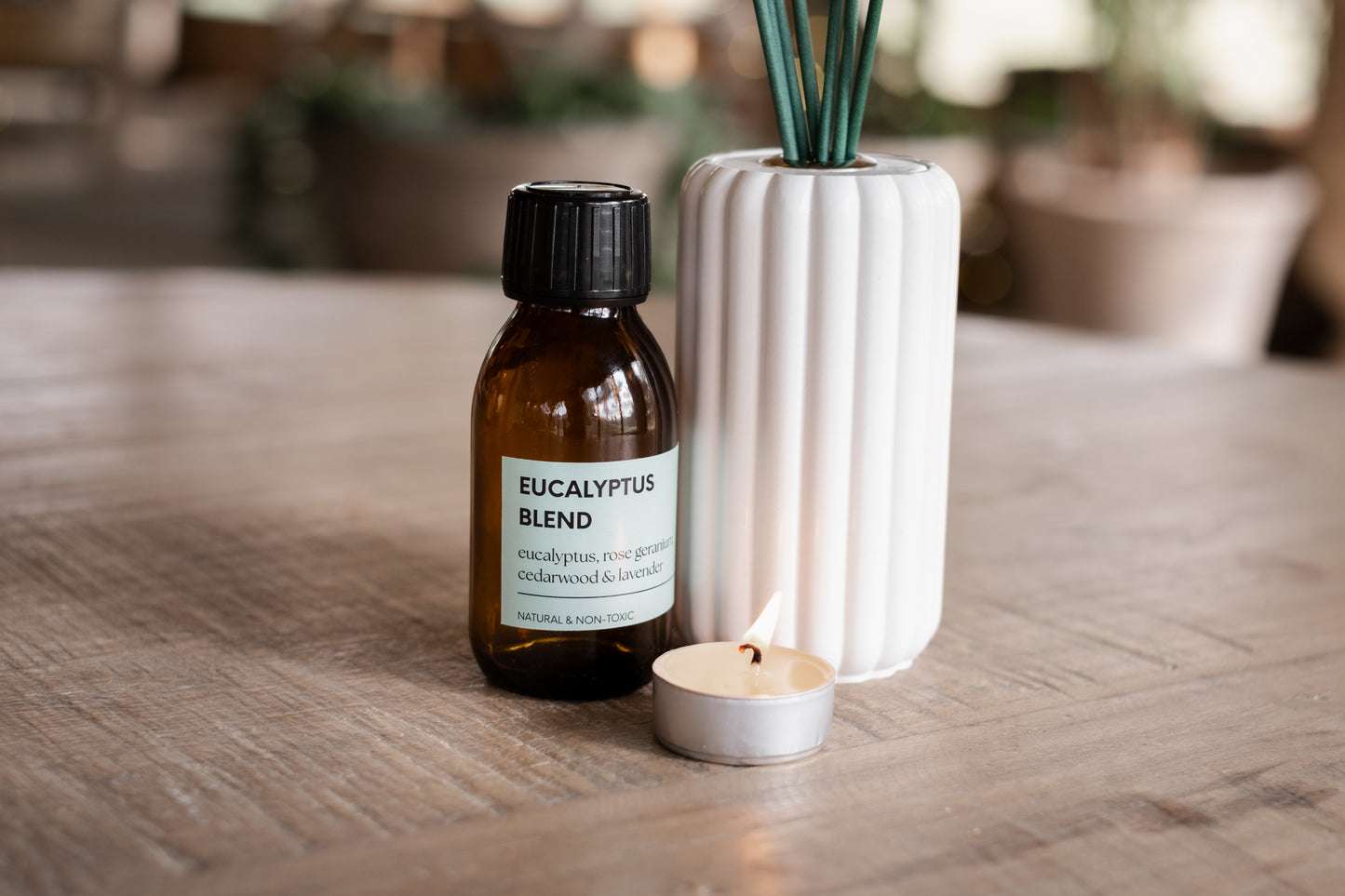 Natural Diffuser - Eucalyptus, Lavender, Rose Geranium & Cedarwood