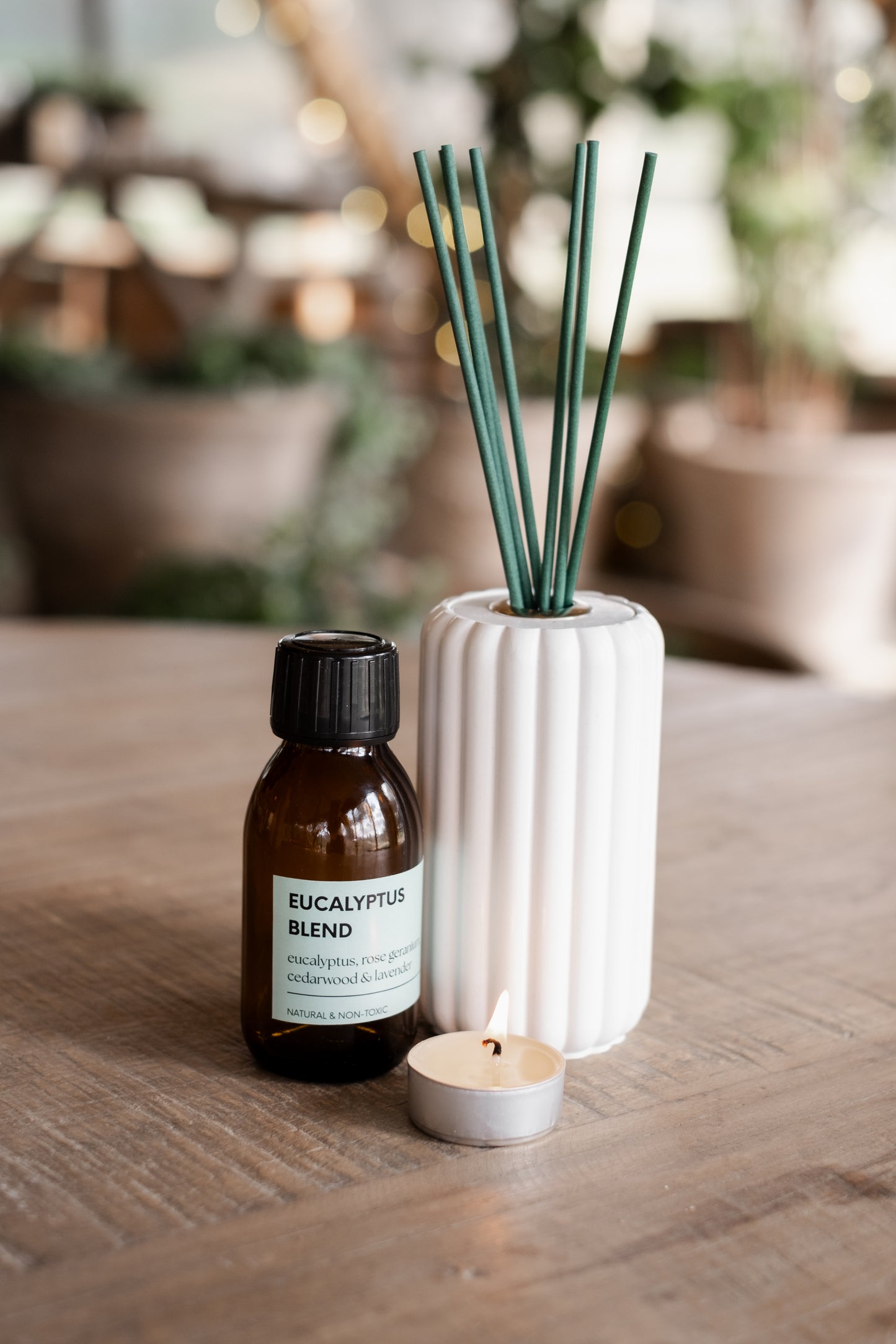 Natural Diffuser - Eucalyptus, Lavender, Rose Geranium & Cedarwood