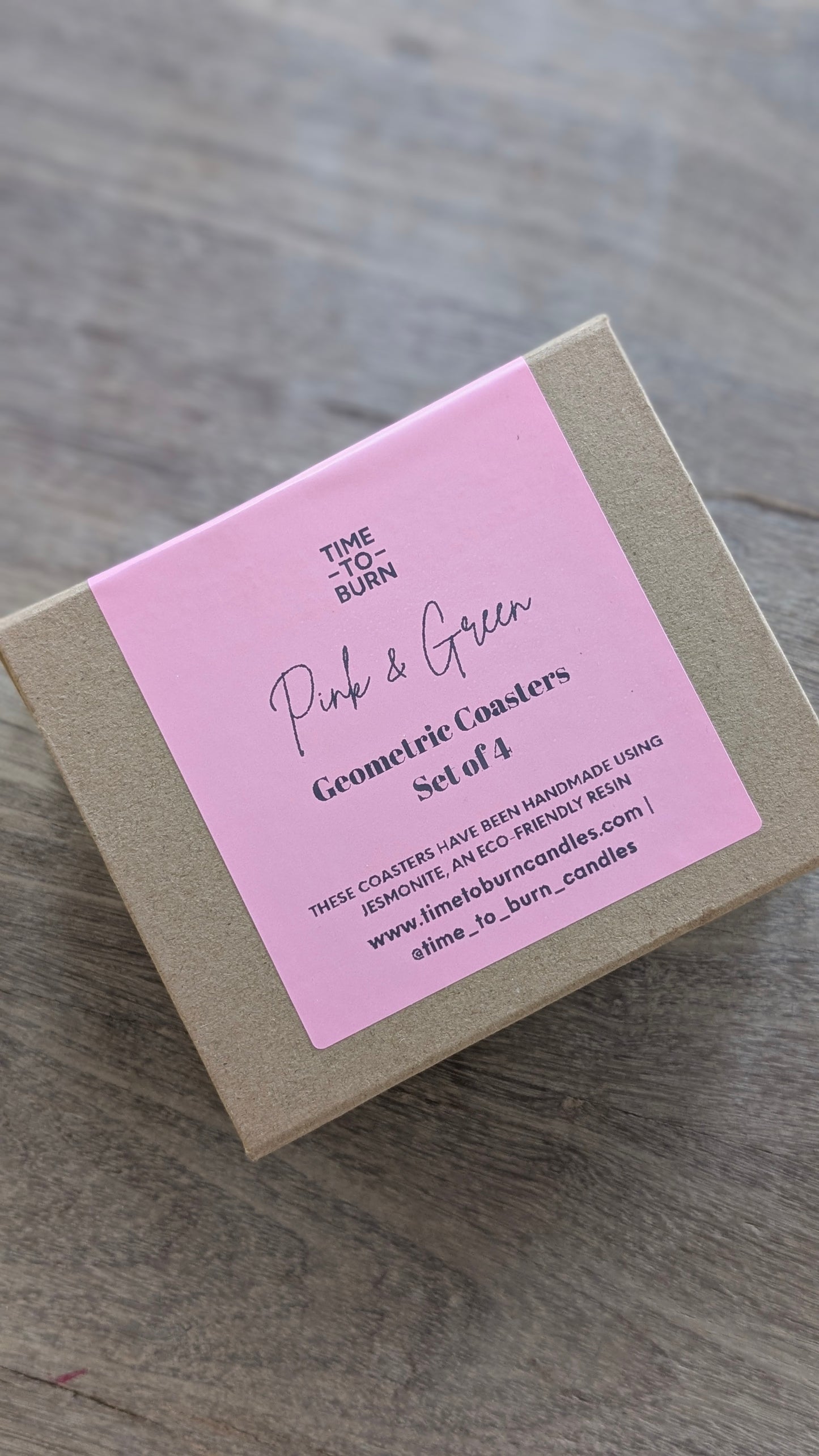Pink & Green Geometric Coasters