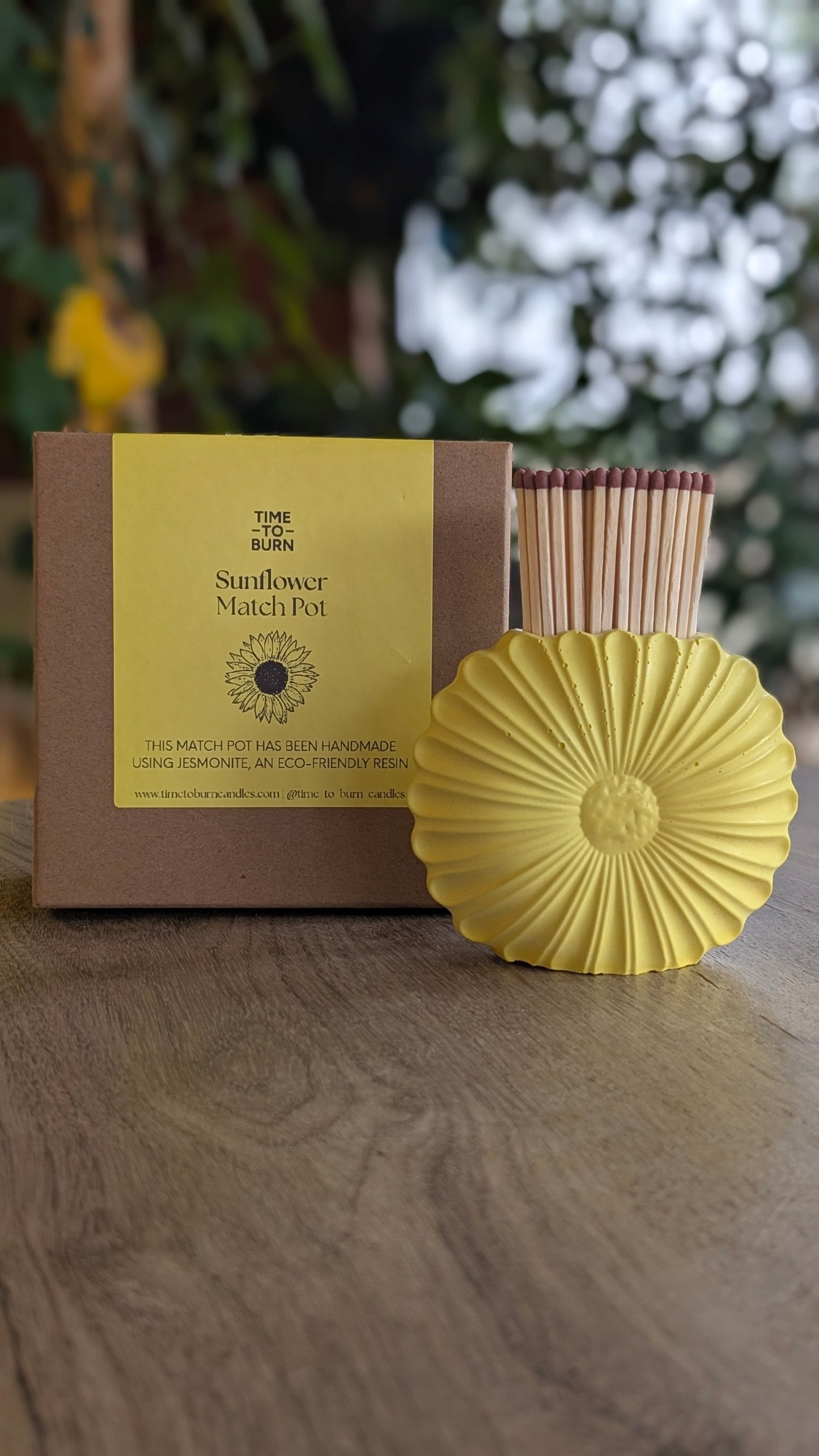 Yellow Sunflower Match Jar