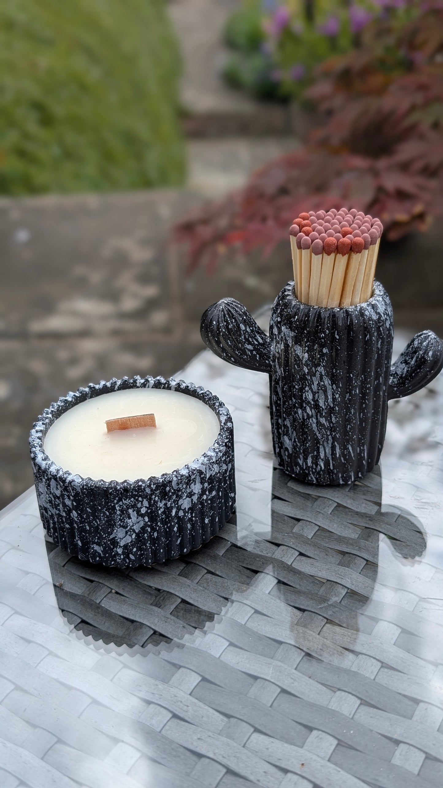 Black Pepper Blend Candle & Matching Cactus Match - Gift Box