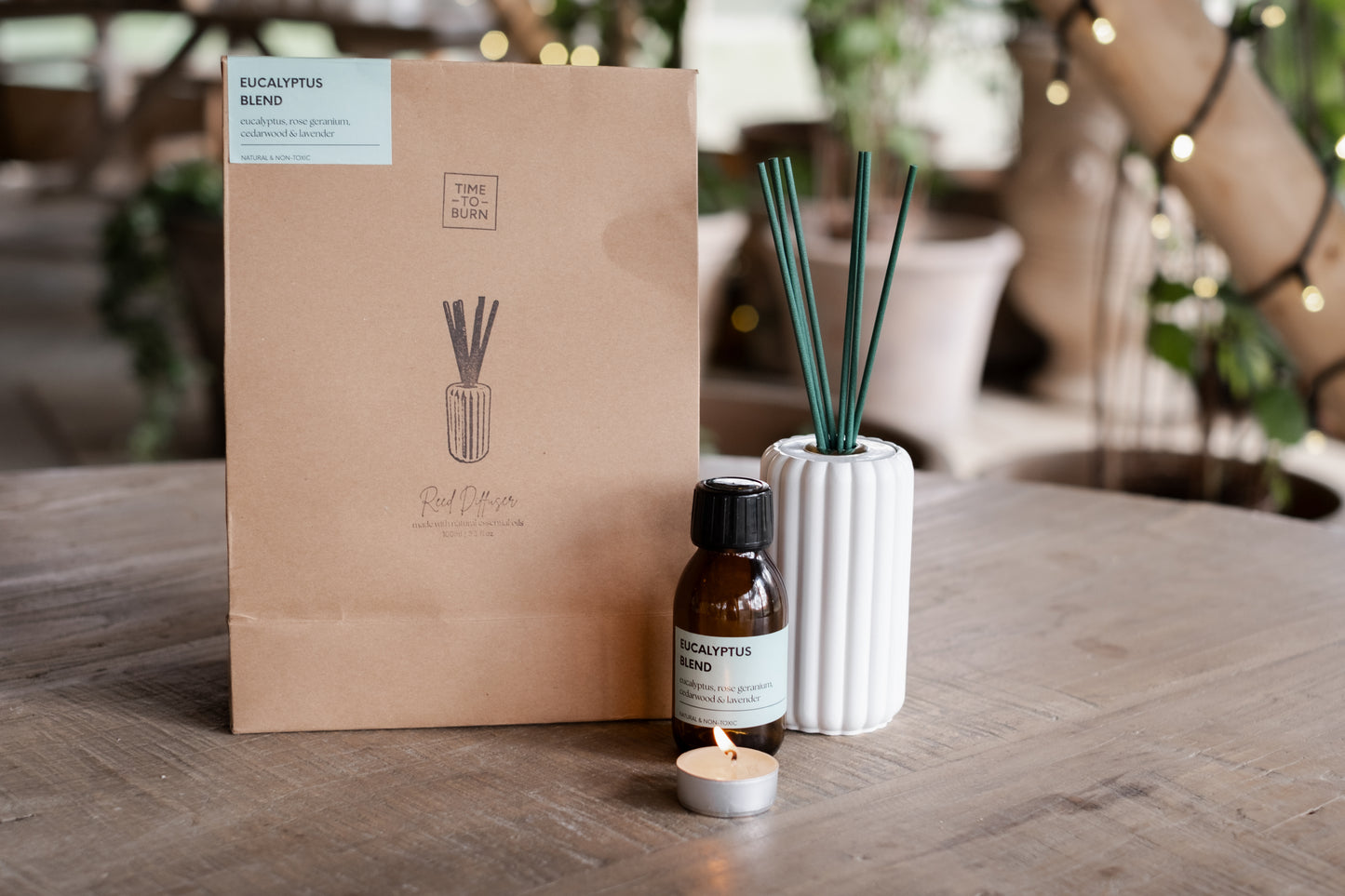 Natural Diffuser - Eucalyptus, Lavender, Rose Geranium & Cedarwood