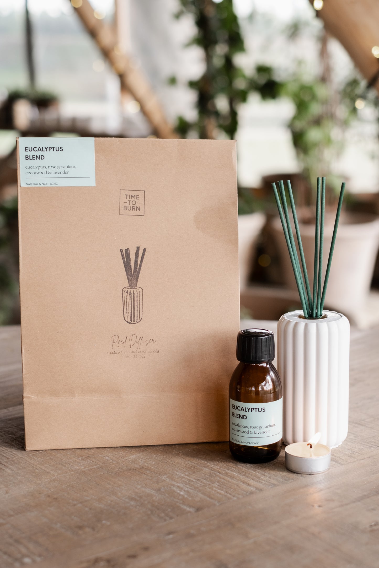 Natural Diffuser - Eucalyptus, Lavender, Rose Geranium & Cedarwood