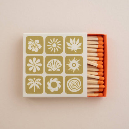 Small Matchbox in Chartreuse - With Mini Orange matches