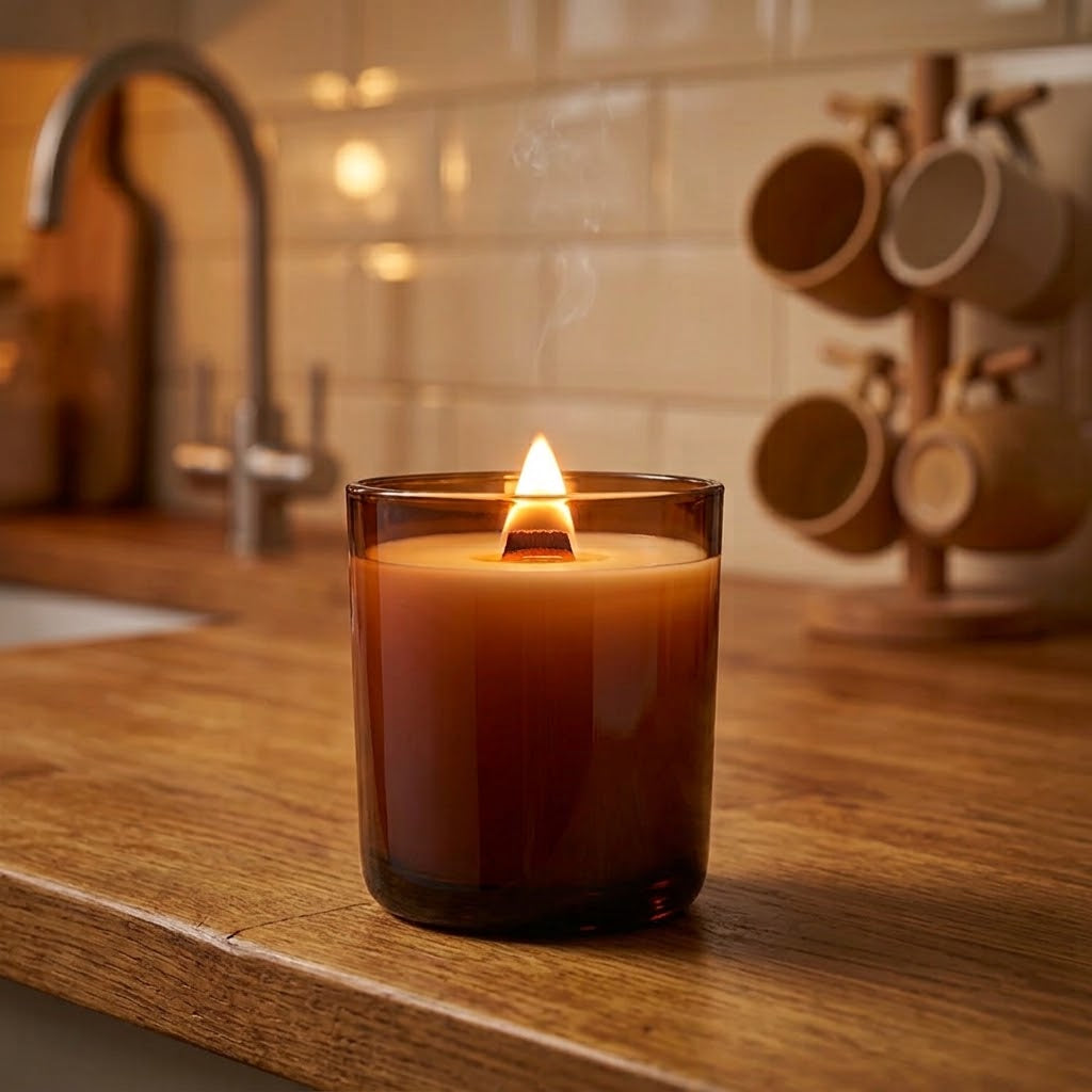 White Label Candles - Large 300ml Amber Glass Candle Jar