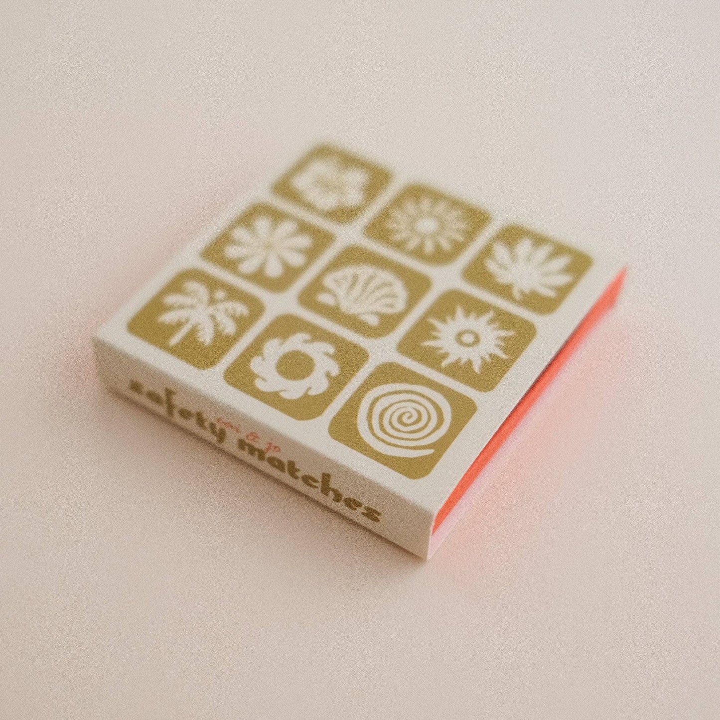 Small Matchbox in Chartreuse - With Mini Orange matches