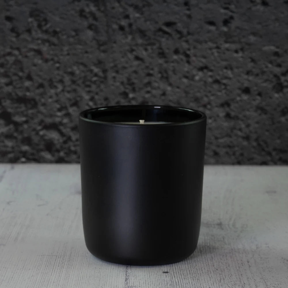 White Label Candles - Large 300ml Black Glass Candle Jar