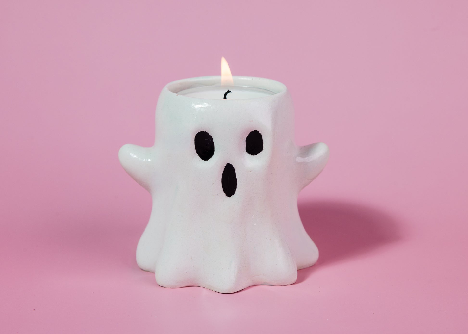 Cute ghost shaped tealights holder - handmade using jesmonite