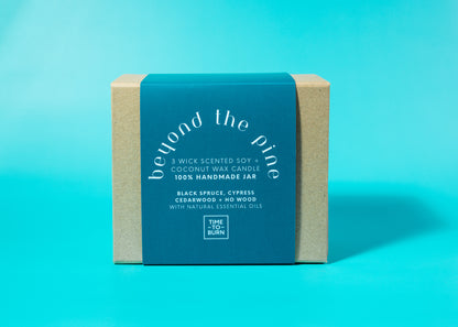40 Refillable Hour Candle: Fir Needle, Cypress, Cedar + Ho Wood - "Beyond the Pine"