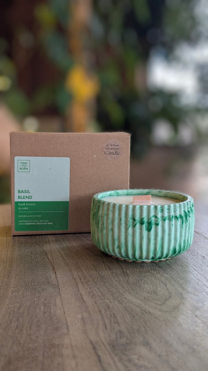 Basil Lemon Mint & Orange 40 Hour Candle - Candle