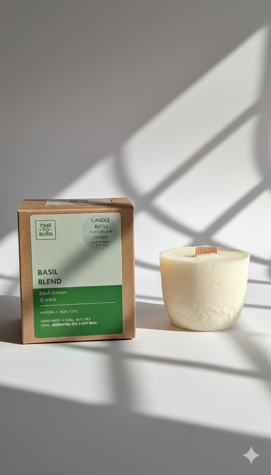 Basil Lemon & Mint Refill for our 40 Hour Candle Jars - Candle Refills