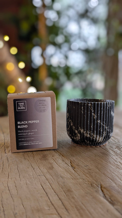 Black Pepper Neroli Nutmeg & Ginger | 40 Hour Refillable Candle - Candle