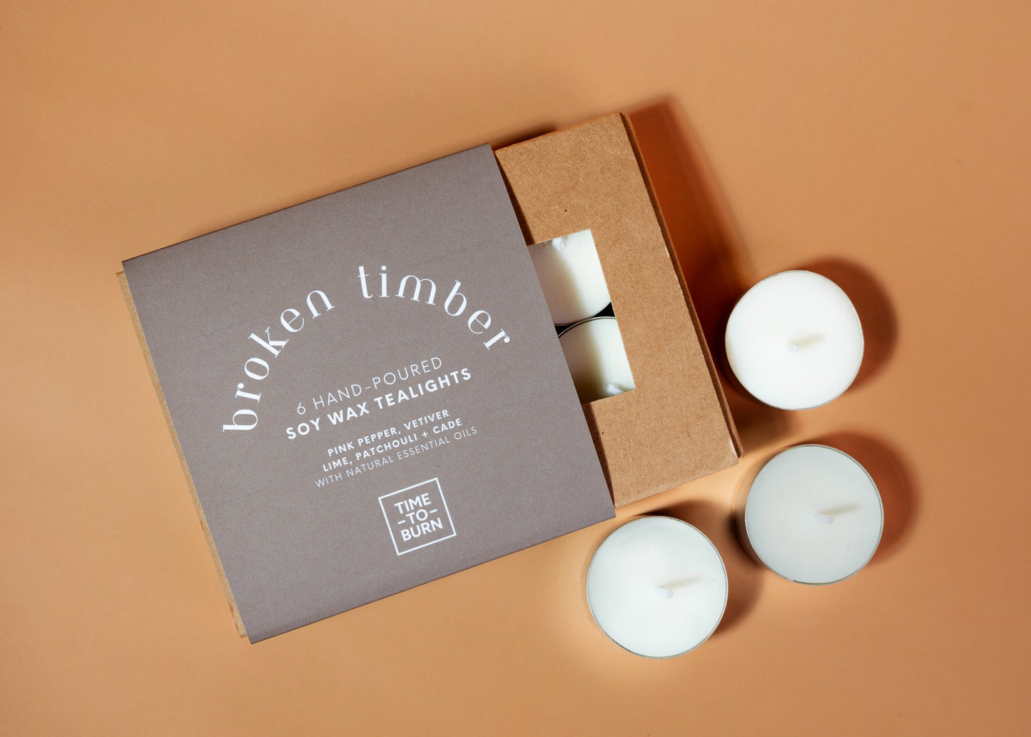 Broken Timber: Gift Box of 6 Tealights - Tealights