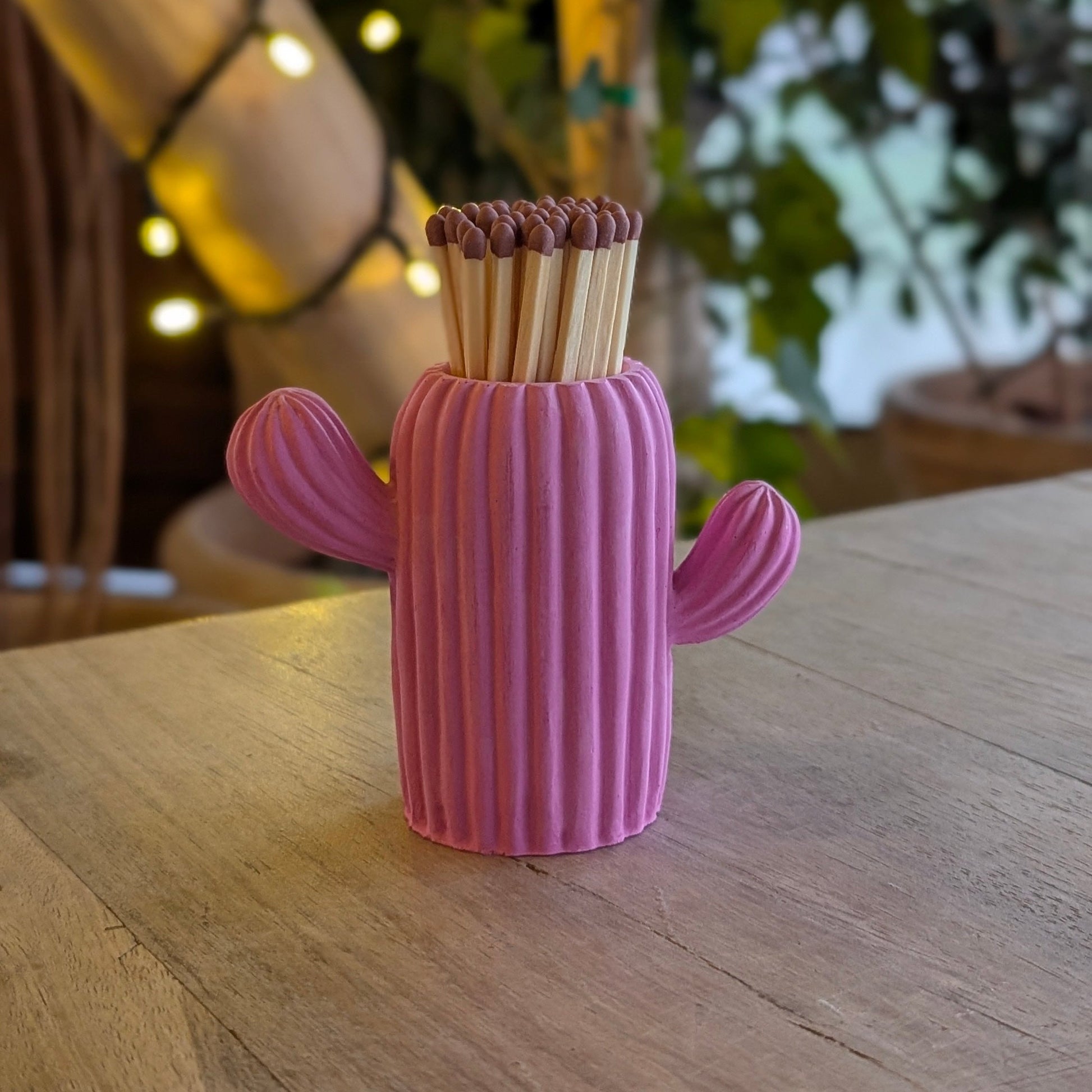 Clive the Pink Cactus Match Jar - Matches