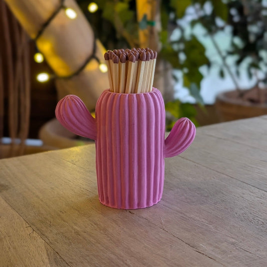 Clive the Pink Cactus Match Jar - Matches