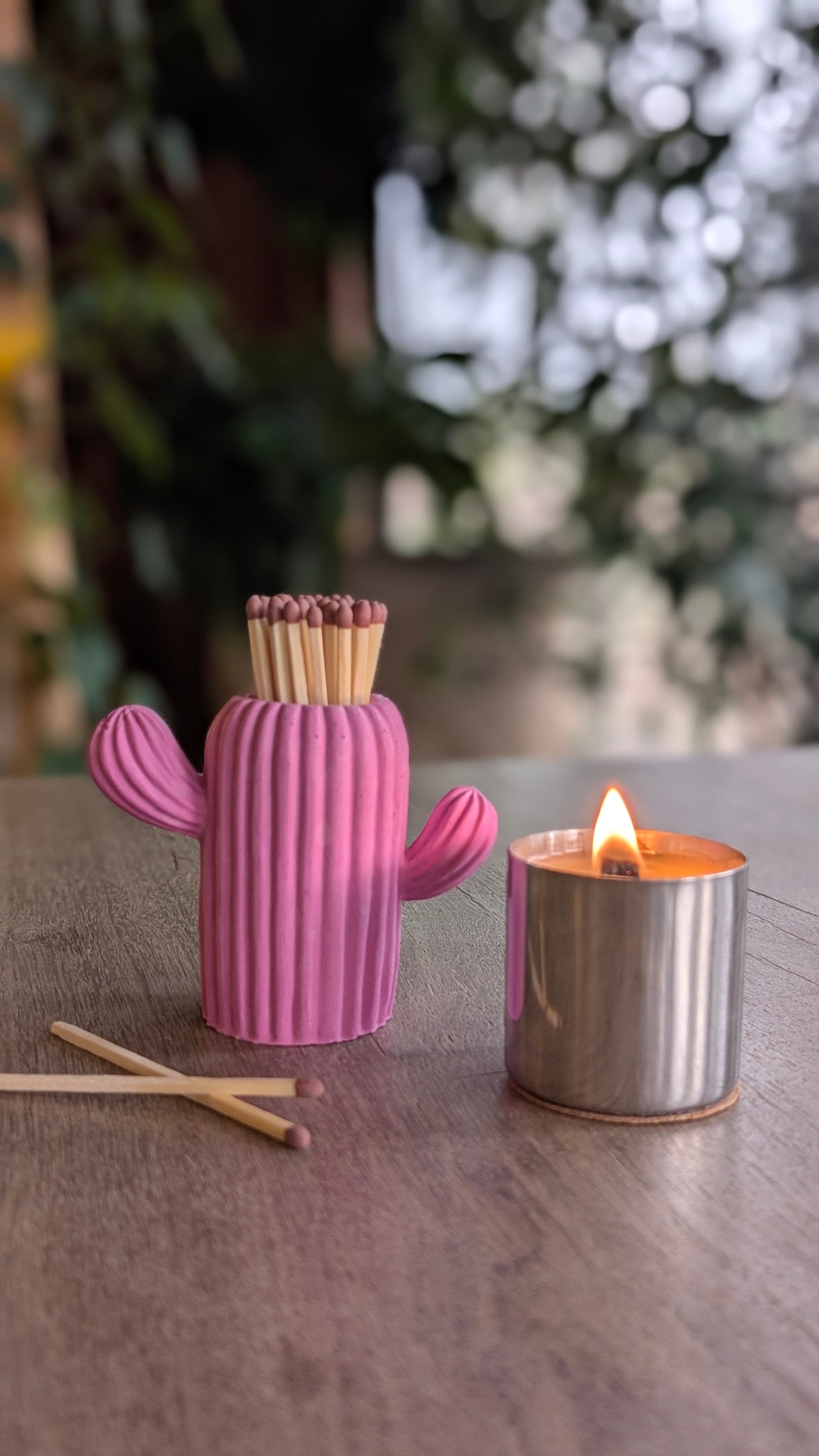 Clive the Pink Cactus Match Jar - Matches