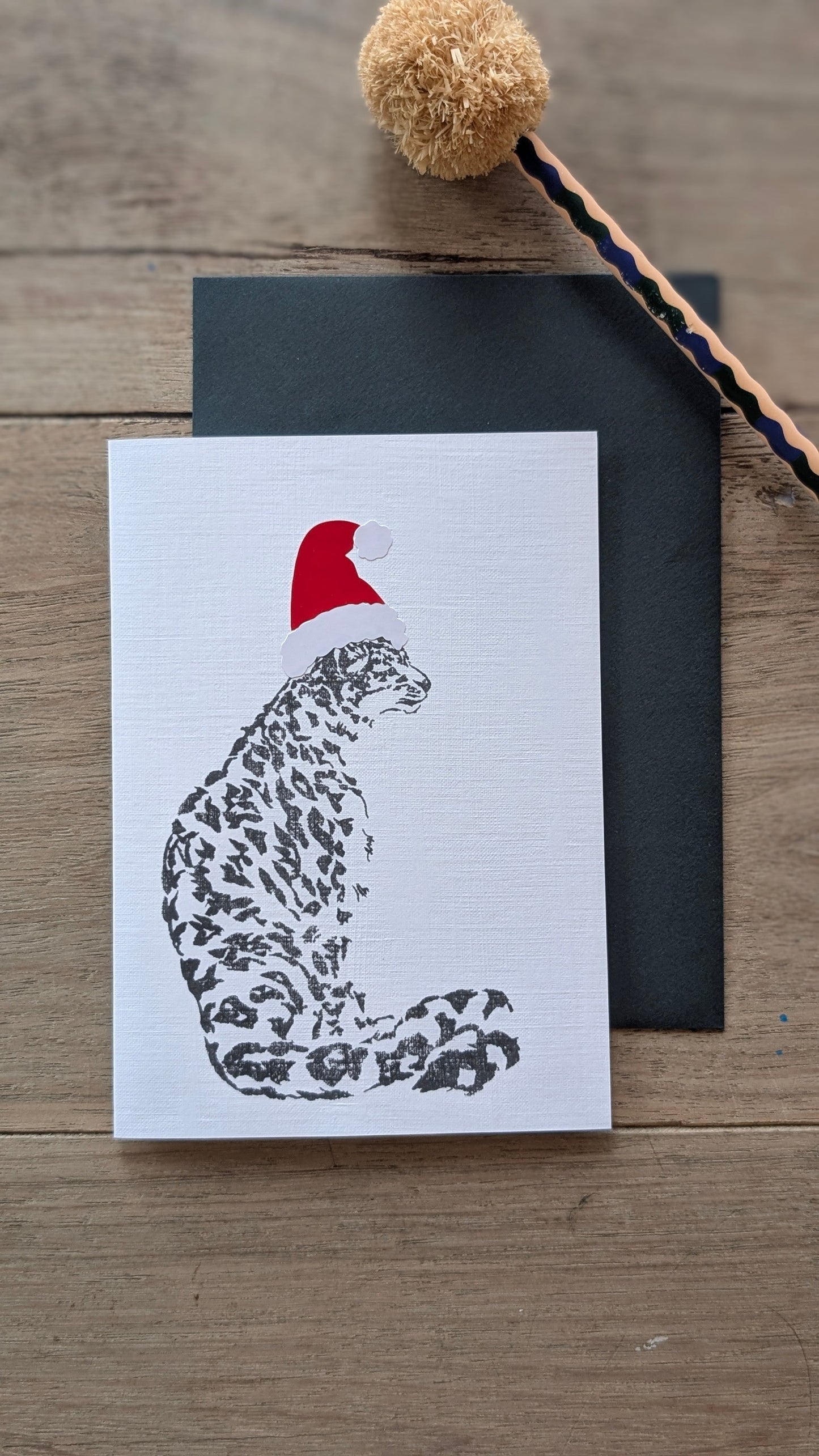Cute Leopard Christmas Card