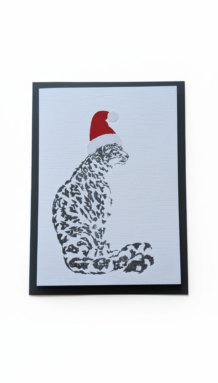 Cute Leopard Christmas Card