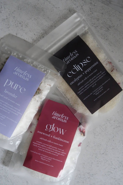 Bath Milk: Eucalyptus + Peppermint, Aromatherapy Bath Salts