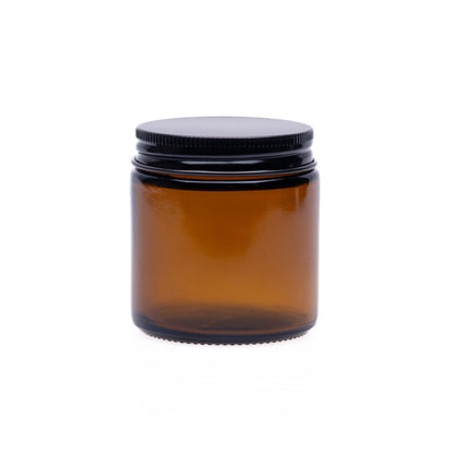 120ml Amber or Clear Glass Candle Jar with Black Lid - WHITE LABEL CANDLES