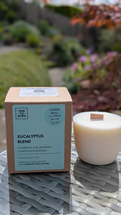 Eucalyptus Rose Geranium Cedarwood & Lavender Refill for our 40 Hour Candle Jars - Candle Refills