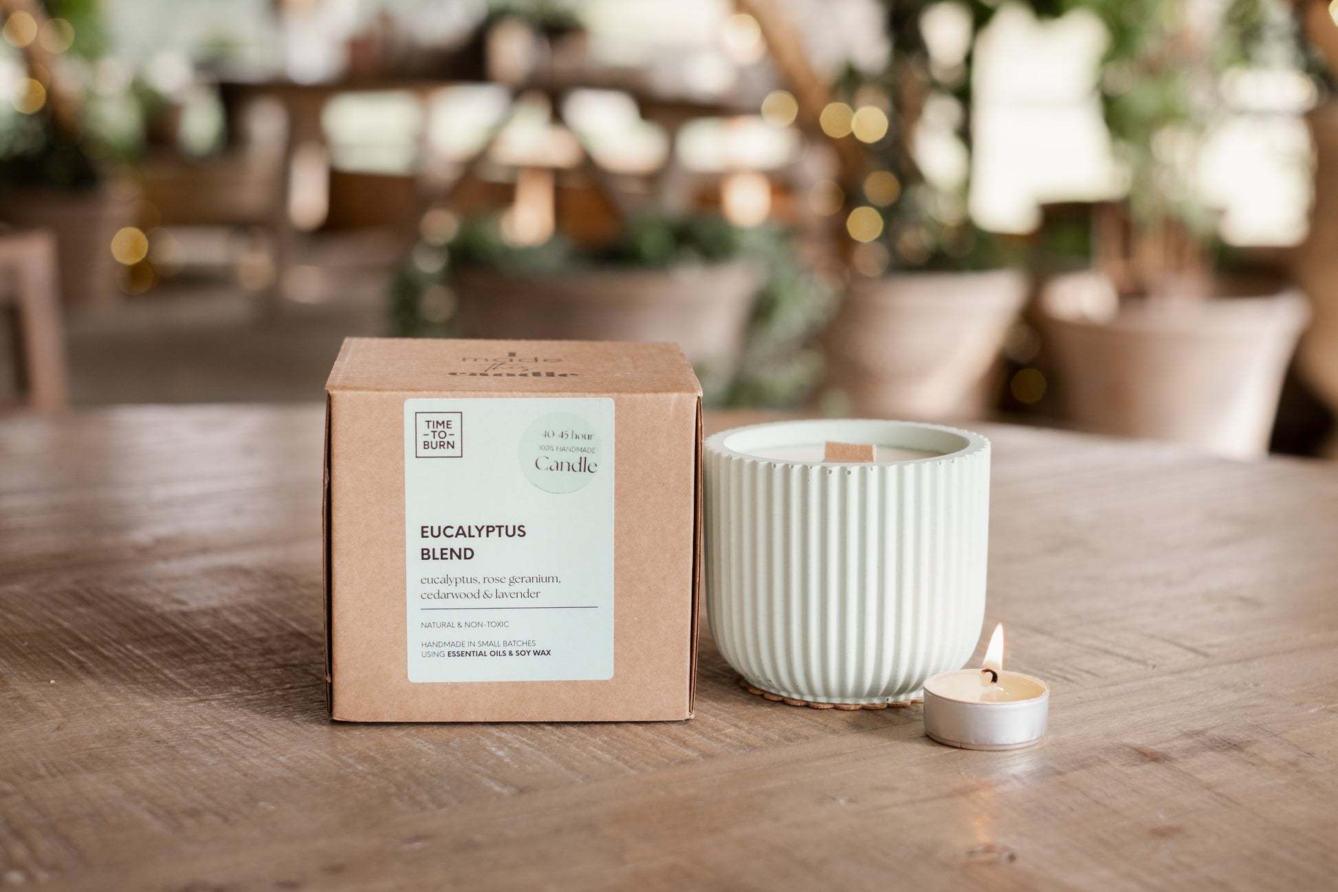 Eucalyptus Rose Geranium Lavender & Cedarwood | 40 Hour Refillable Candle - Candle