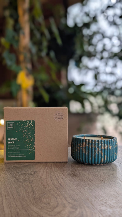 Festive Spice Candle 40 Hour Candle - Cinnamon Clove & Orange - Candle