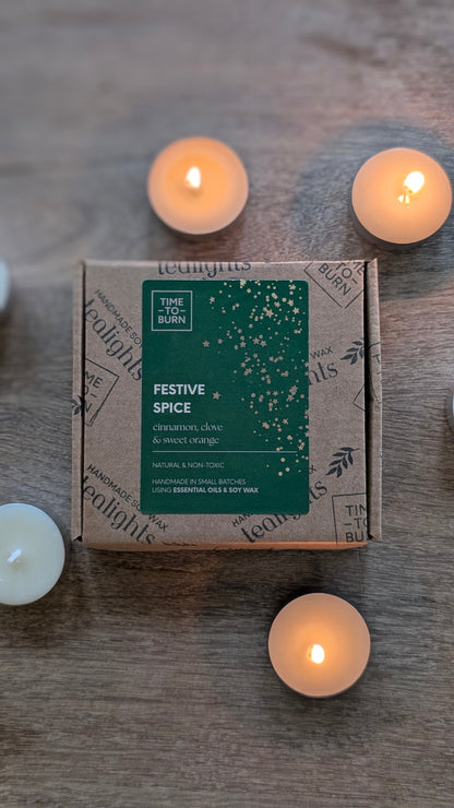 Festive Spice Tealights - Cinnamon Bark Clove & Sweet Orange - Tealights
