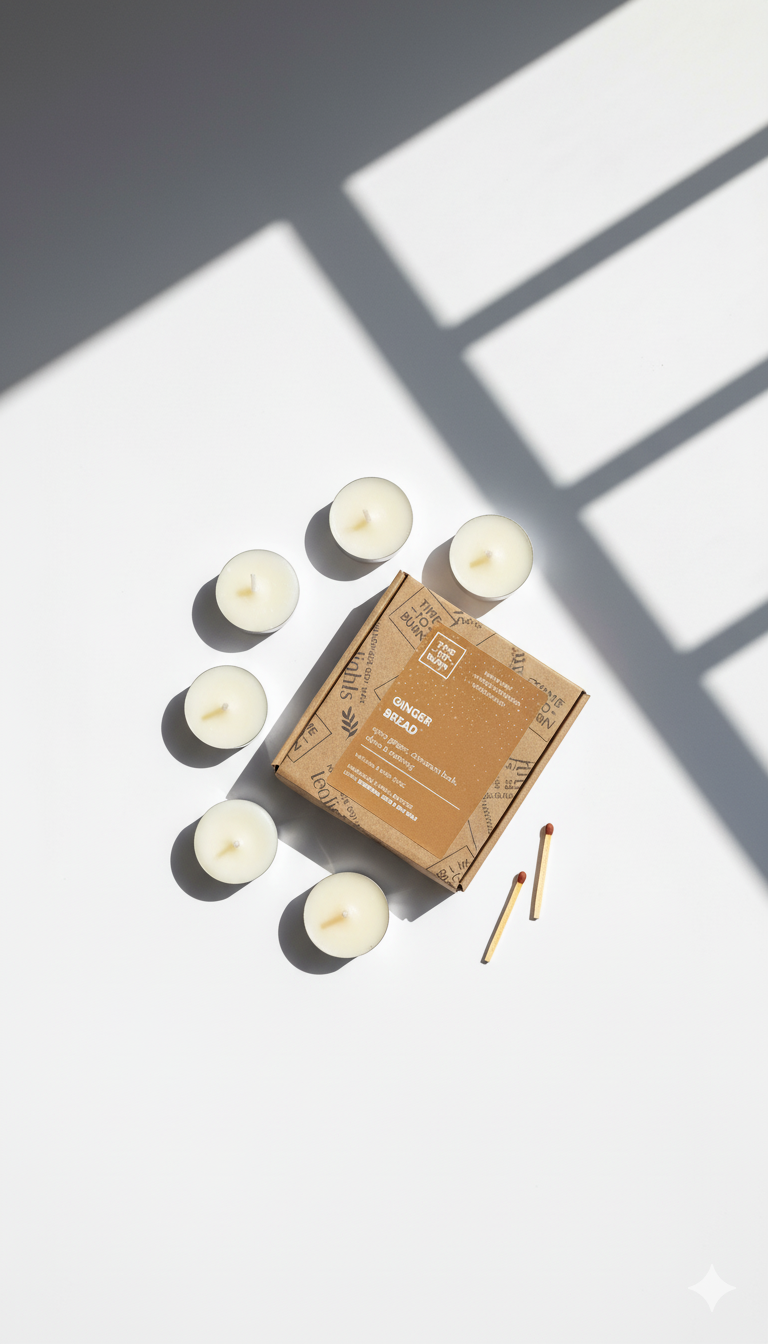 Gingerbread Tealights - Ginger Cinnamon Bark Clove & Nutmeg - Tealights