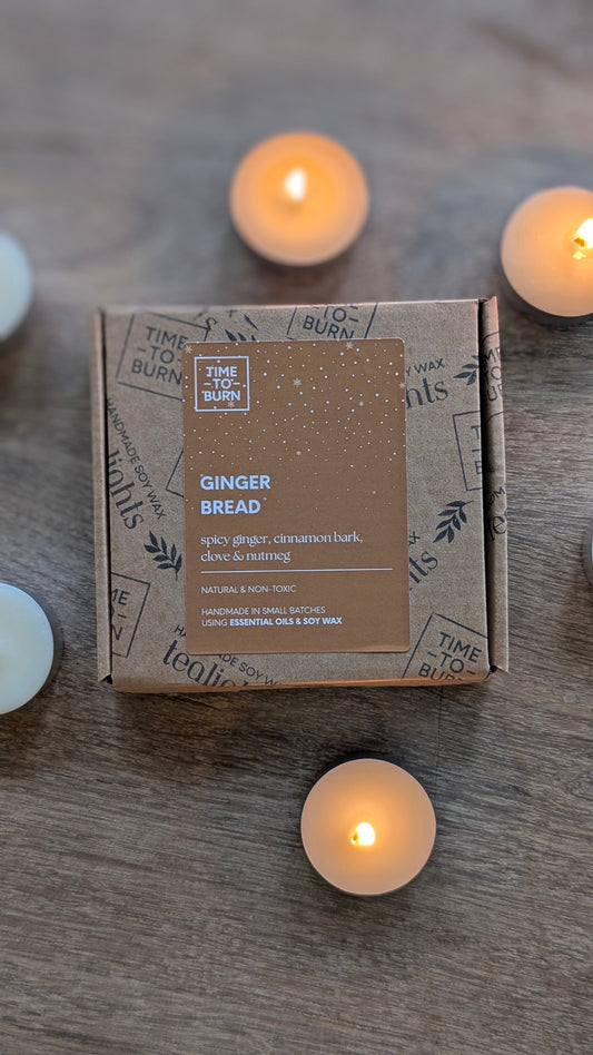 Gingerbread Tealights - Ginger Cinnamon Bark Clove & Nutmeg - Tealights