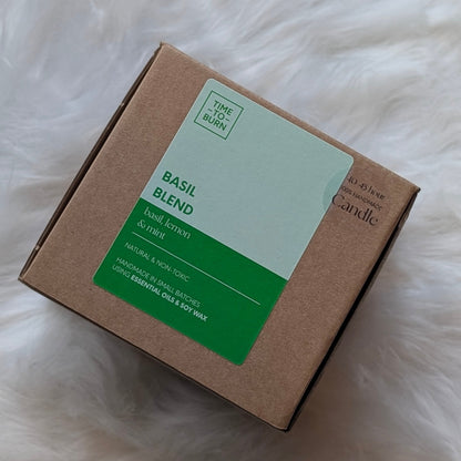 Glass Basil Lemon Mint & Orange 40 Hour Candle - Candle