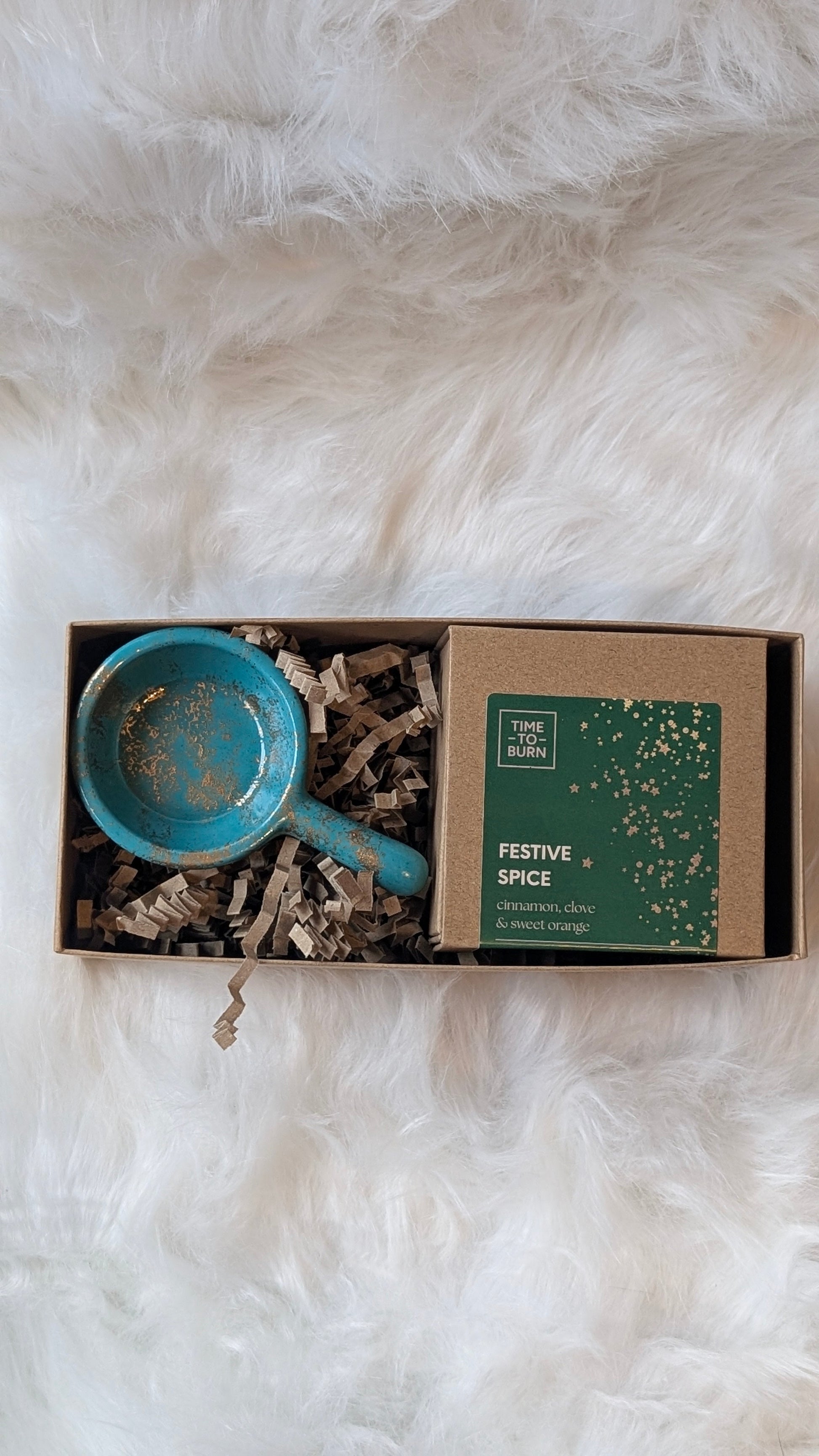 Green & Gold Tealight Holder Gift Box - Tealights