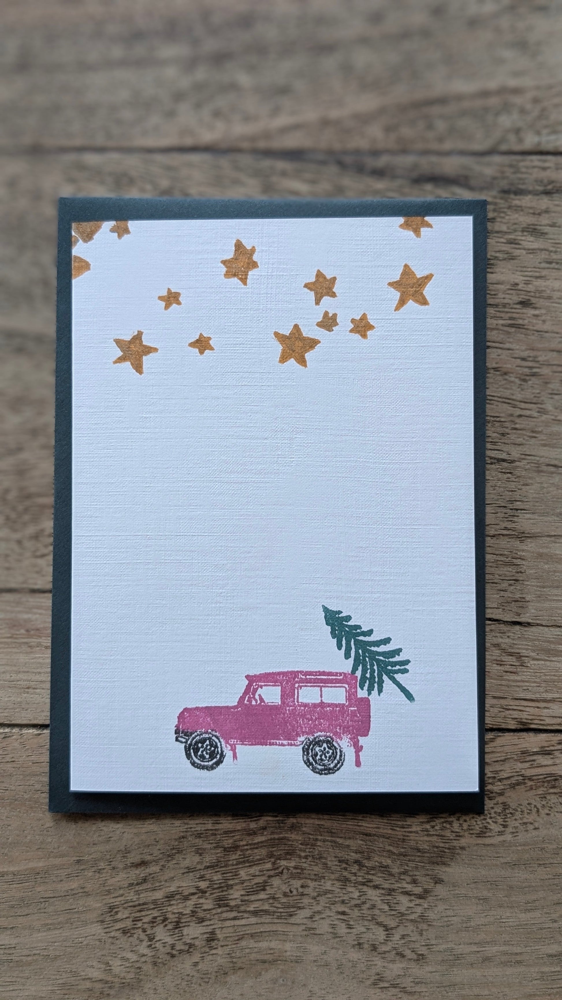 Landrover & Christmas Tree Christmas Card