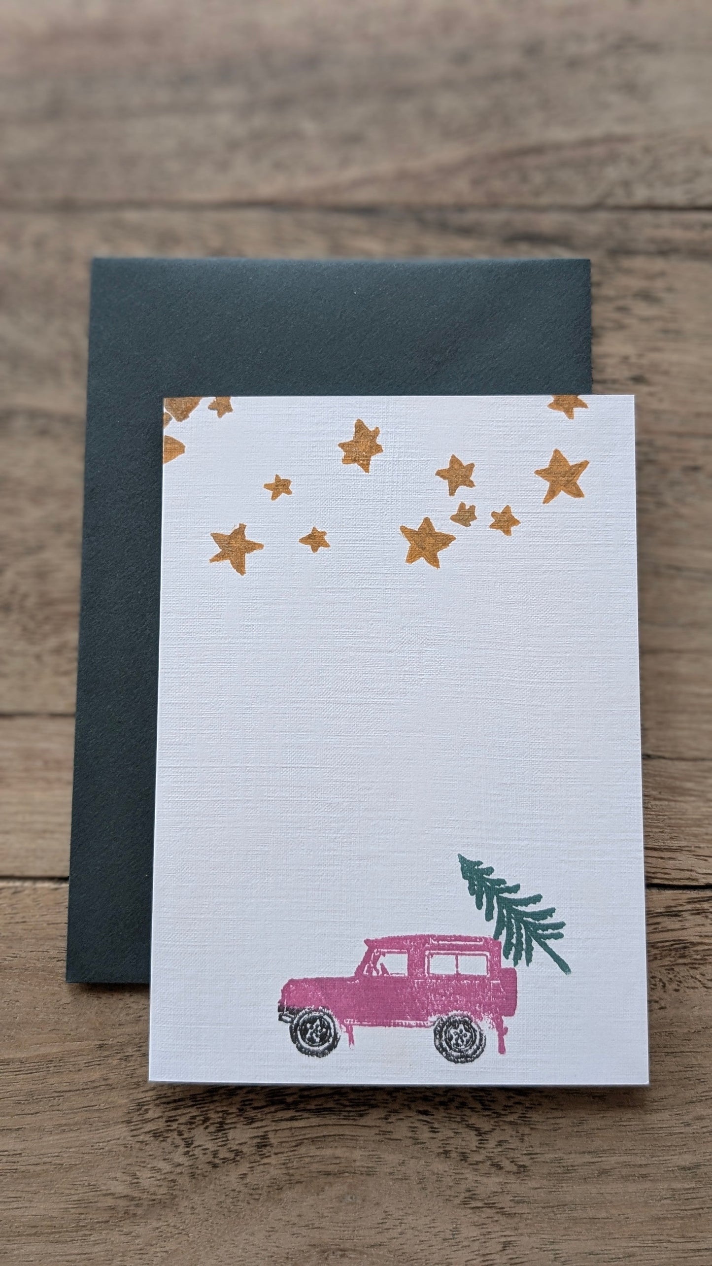 Landrover & Christmas Tree Christmas Card