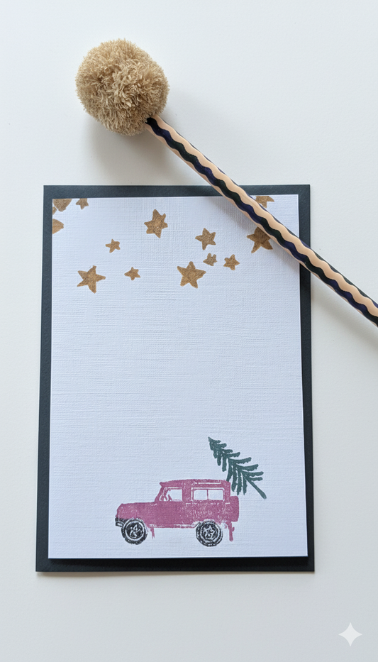Landrover & Christmas Tree Christmas Card