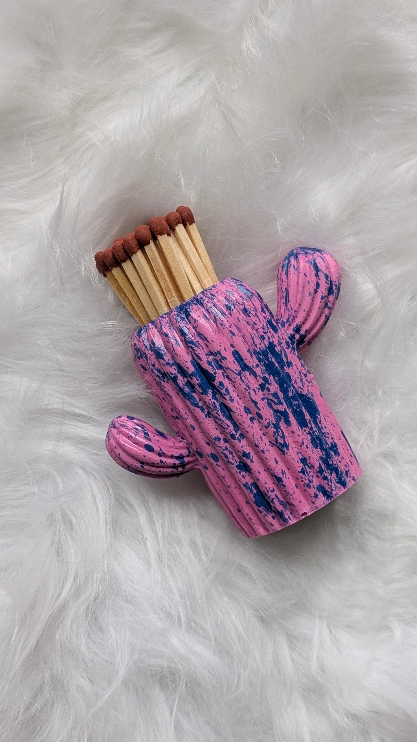 Last Chance to Buy - Clive the Cactai - Pink & Blue Marbled - Matches