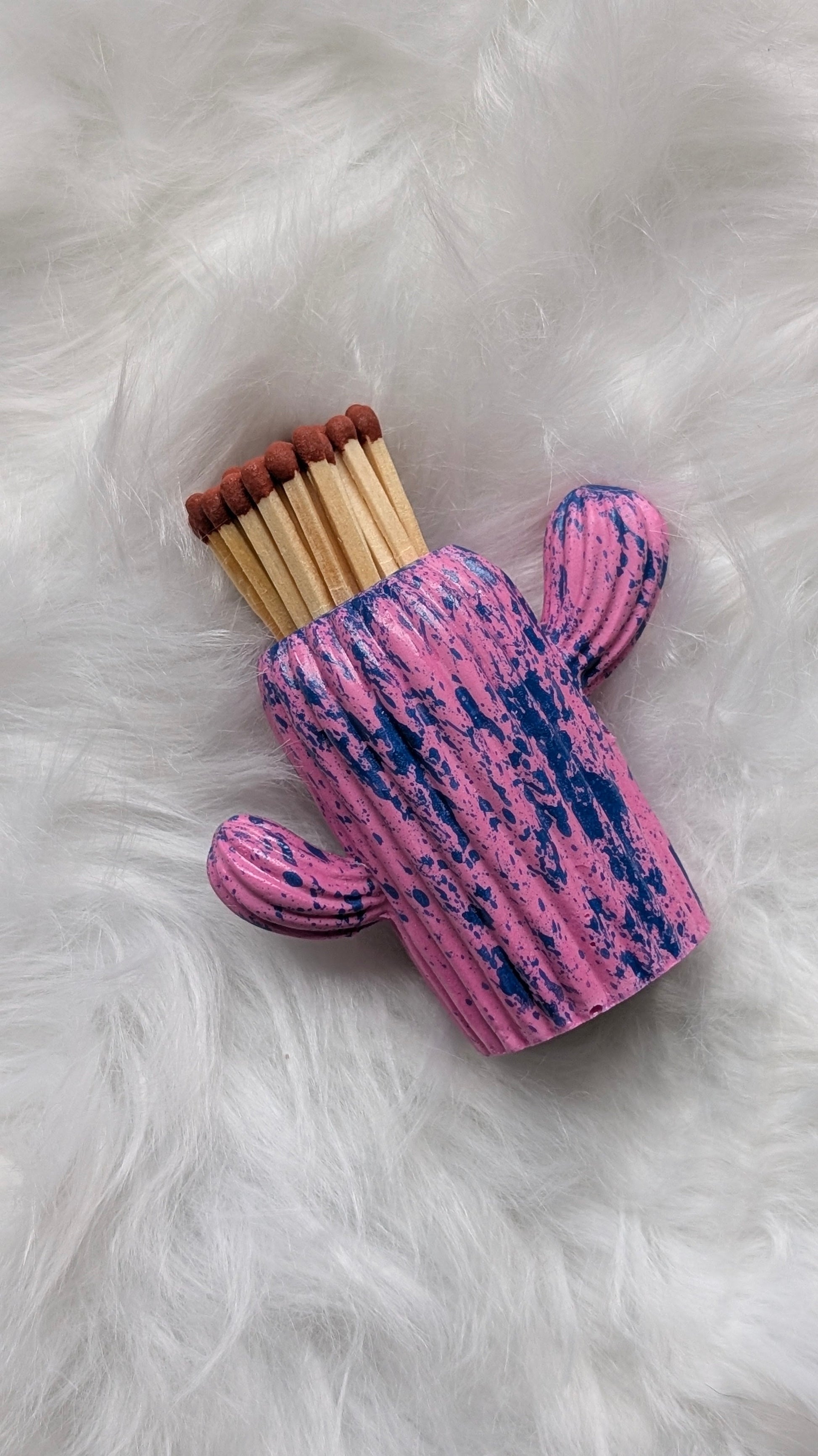 Last Chance to Buy - Clive the Cactai - Pink & Blue Marbled - Matches