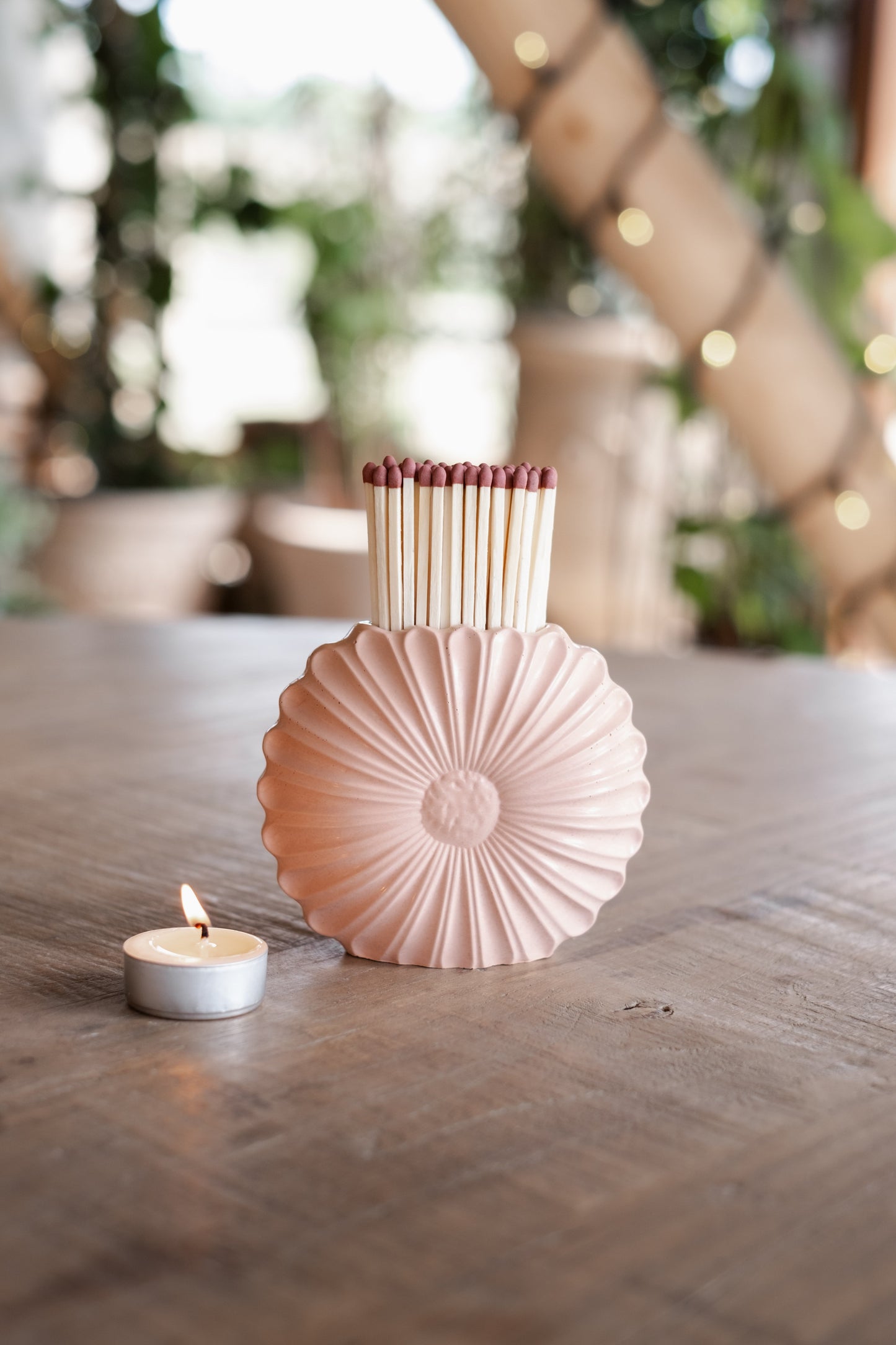 Light Beige Sunflower Match Jar - Matches