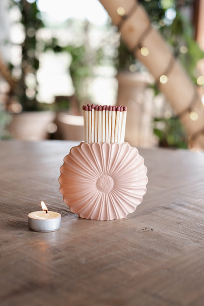 Light Beige Sunflower Match Jar - Matches