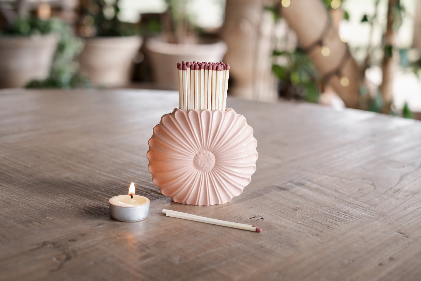 Light Beige Sunflower Match Jar - Matches