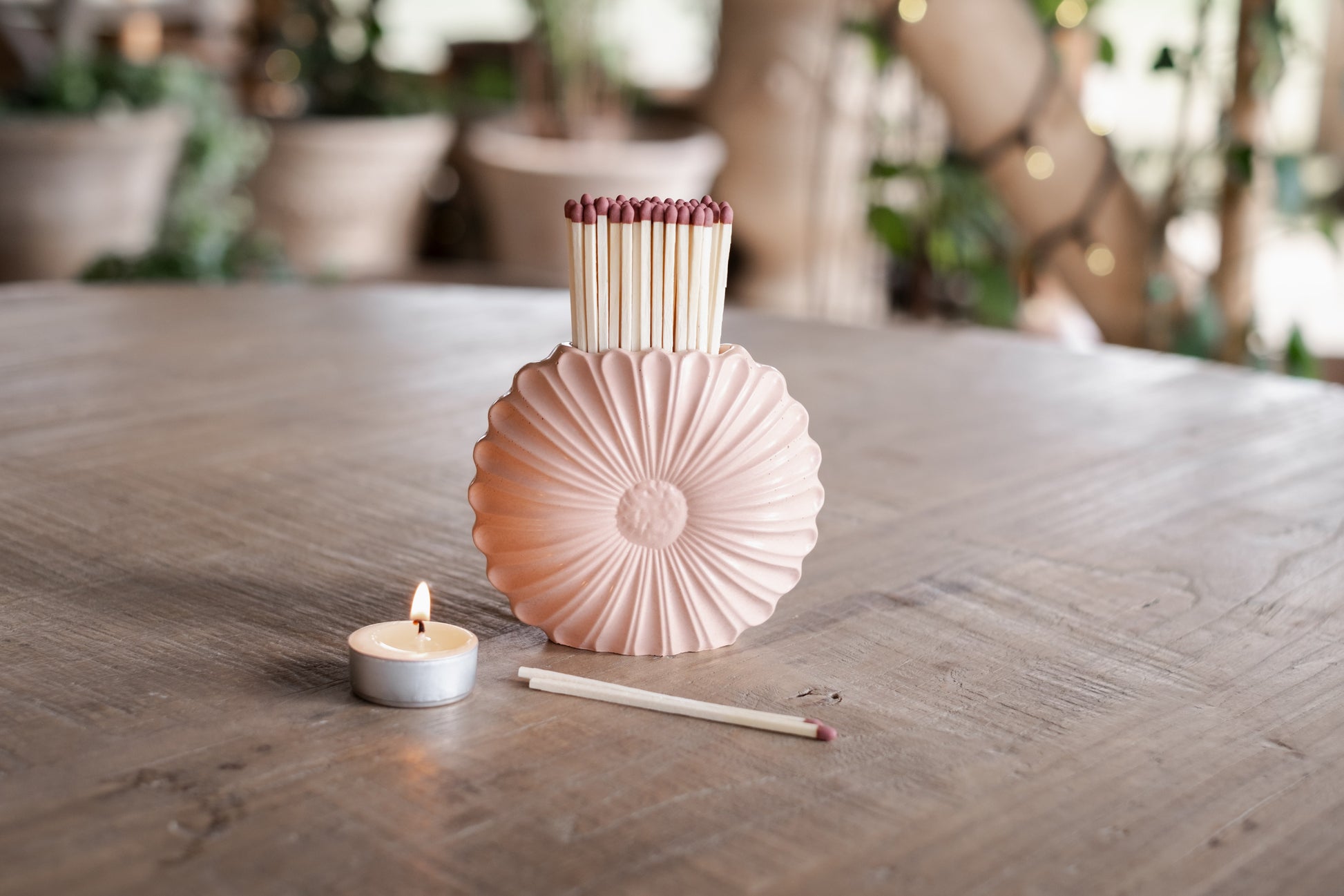 Light Beige Sunflower Match Jar - Matches