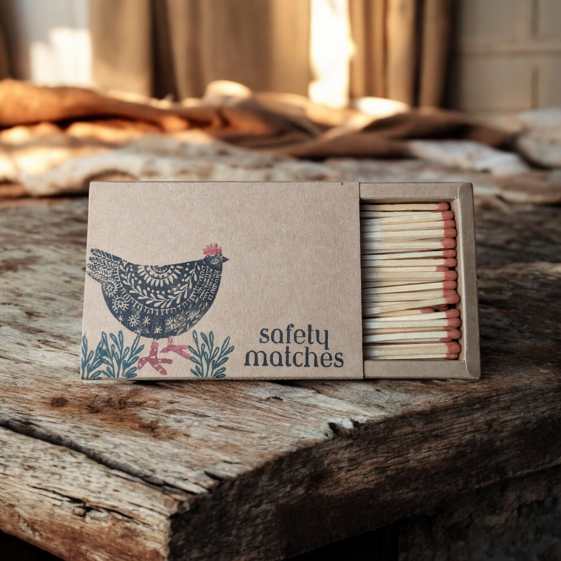 Luxury Hen in Grass Match Box - Matches