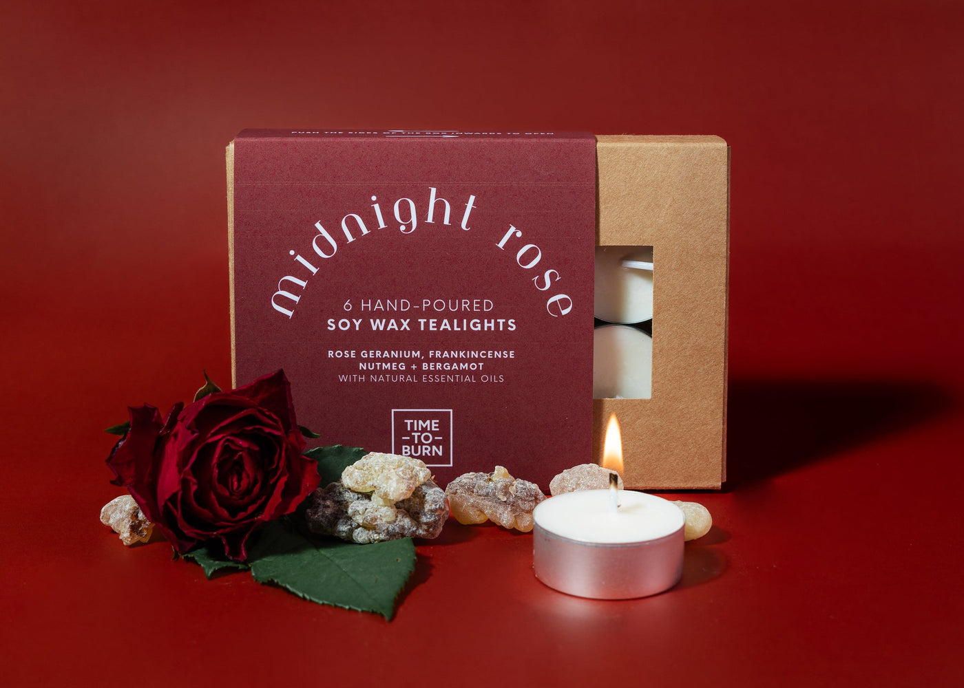 Midnight Rose: 8 Hour Refill Tealights - Tealights