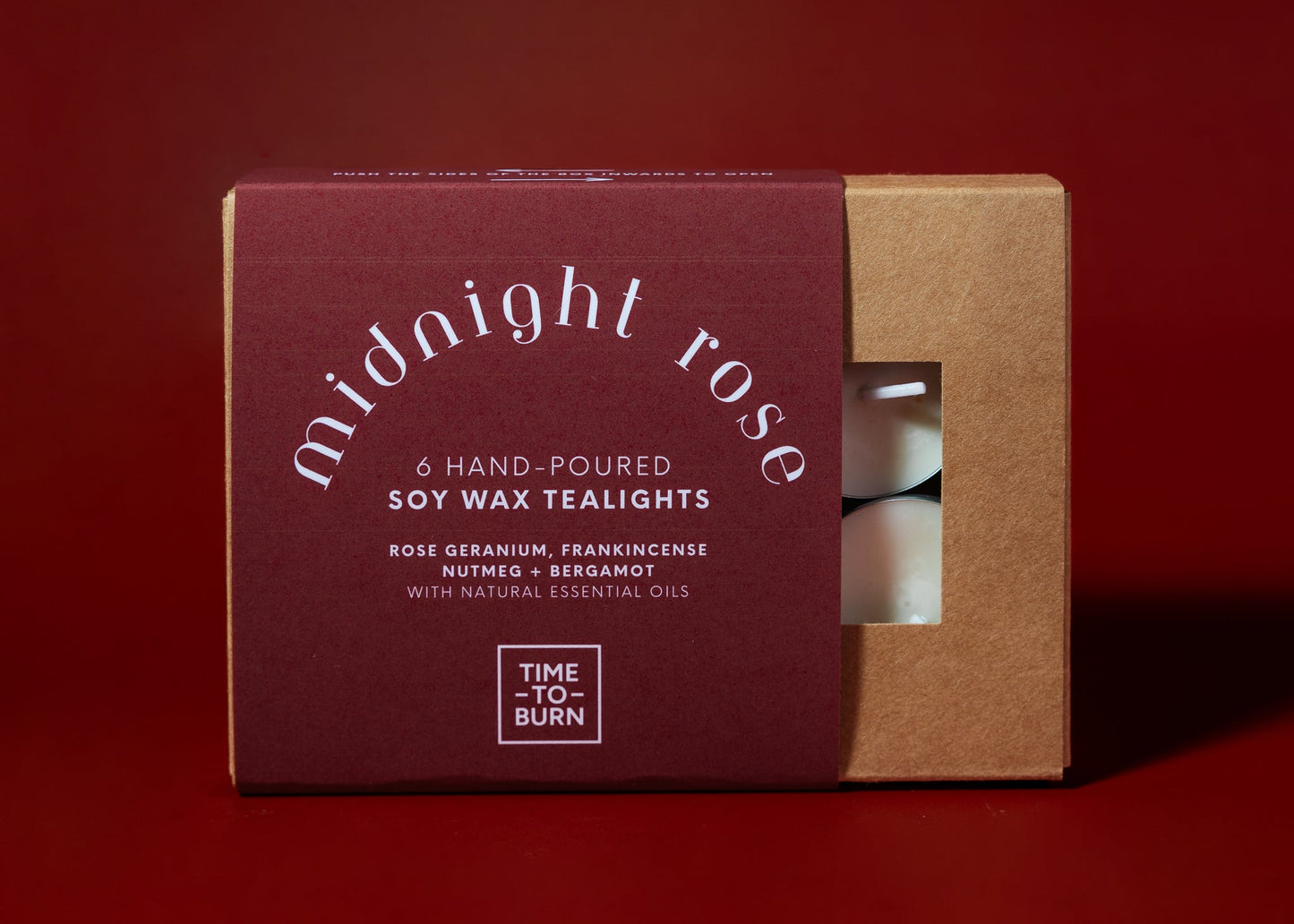 Midnight Rose: Gift Box of 6 Tealights - Tealights