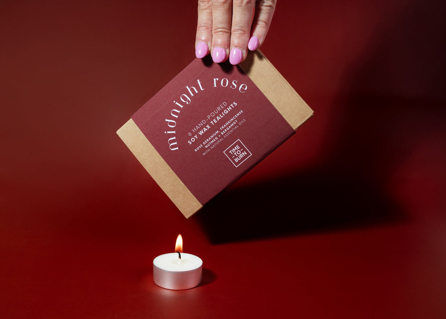 Midnight Rose: Gift Box of 6 Tealights - Tealights