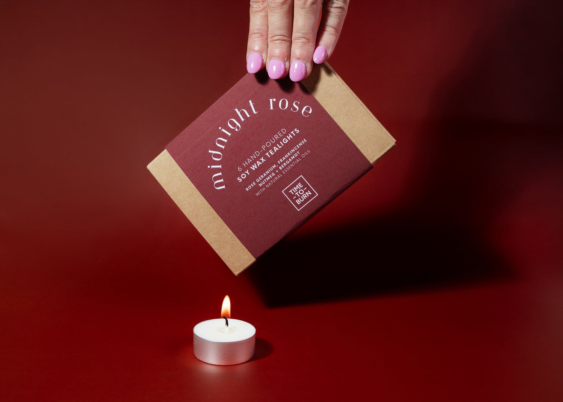 Midnight Rose: Gift Box of 6 Tealights - Tealights