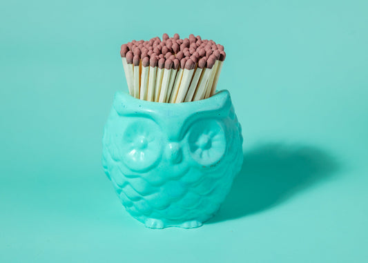 Ollie Owl Match Jar - Mint Green - Matches