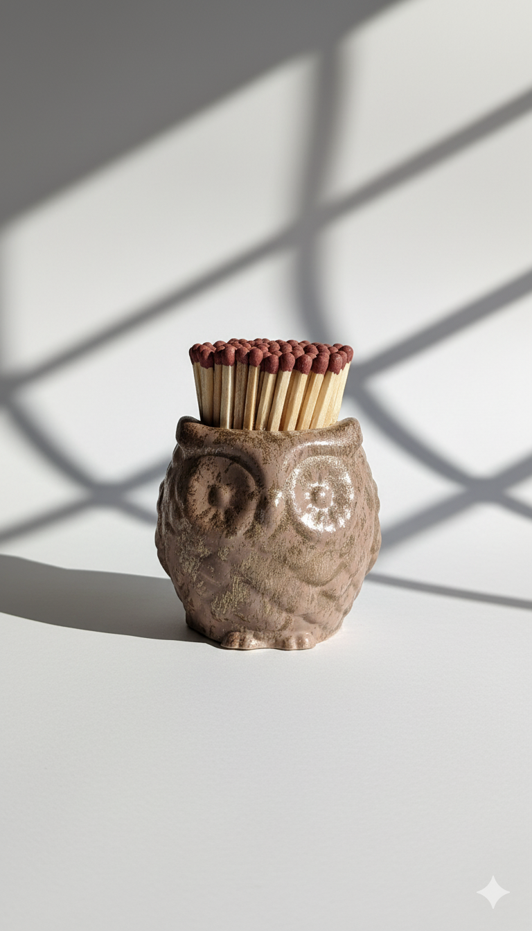 Ollie the Gingerbread Owl Match Jar - Matches